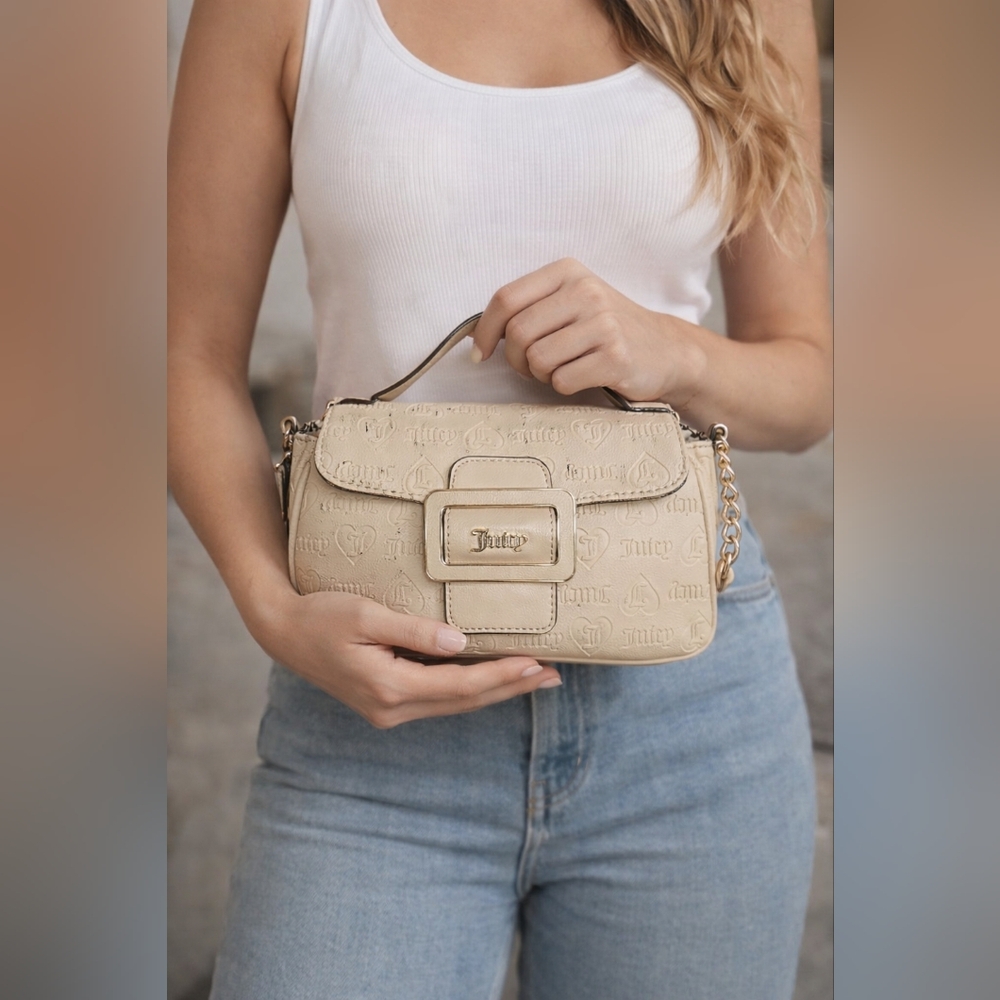 Juicy Couture Beige Embossed Crossbody Bag
